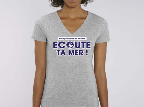 T-Shirt V - Script - Femme