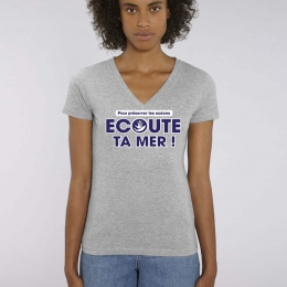 T-Shirt V - Script - Femme