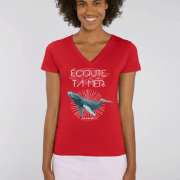 T-Shirt V - Baleine - Femme